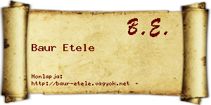 Baur Etele névjegykártya